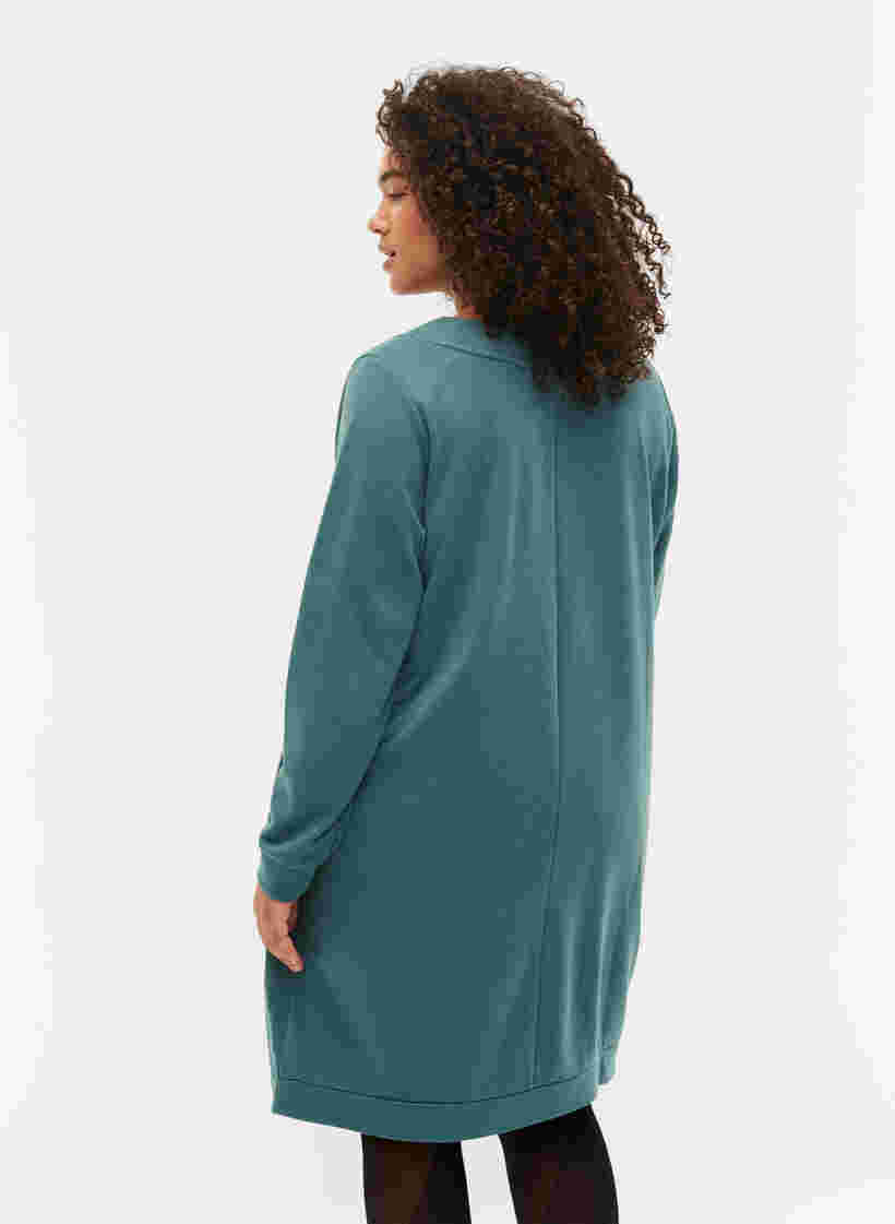 Robe sweat-shirt avec col en V, Sea Pine, Model image number 1