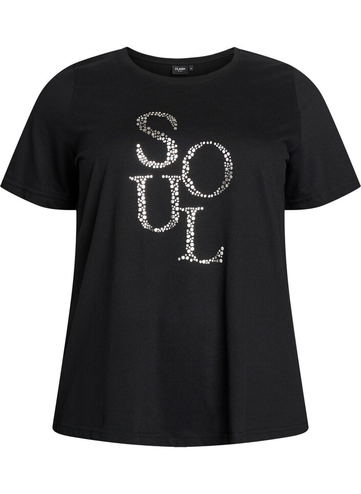T-shirt imprim&eacute;, Noir, Packshot image number 0