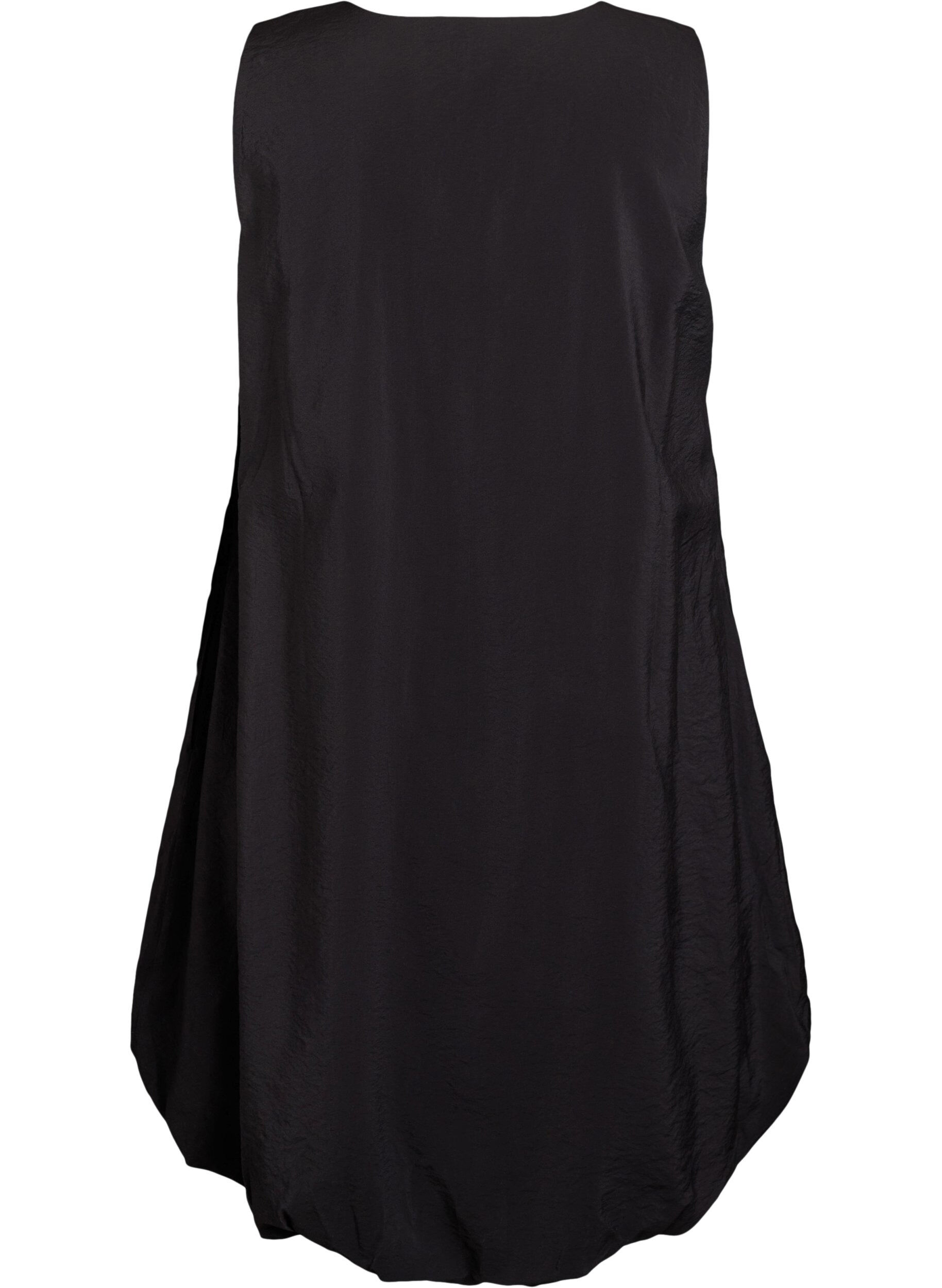 Zizzi Robe ballon mi-longue avec poches, Noir, Packshot image number 1