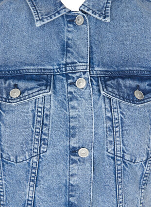 Veste en jean avec broderie et poches, Blue Denim Washed, Packshot image number 2