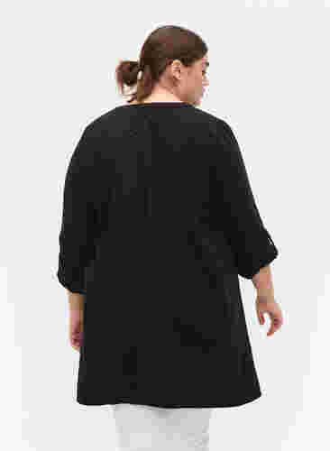 Tunique en coton avec broderie anglaise, Black, Model image number 1