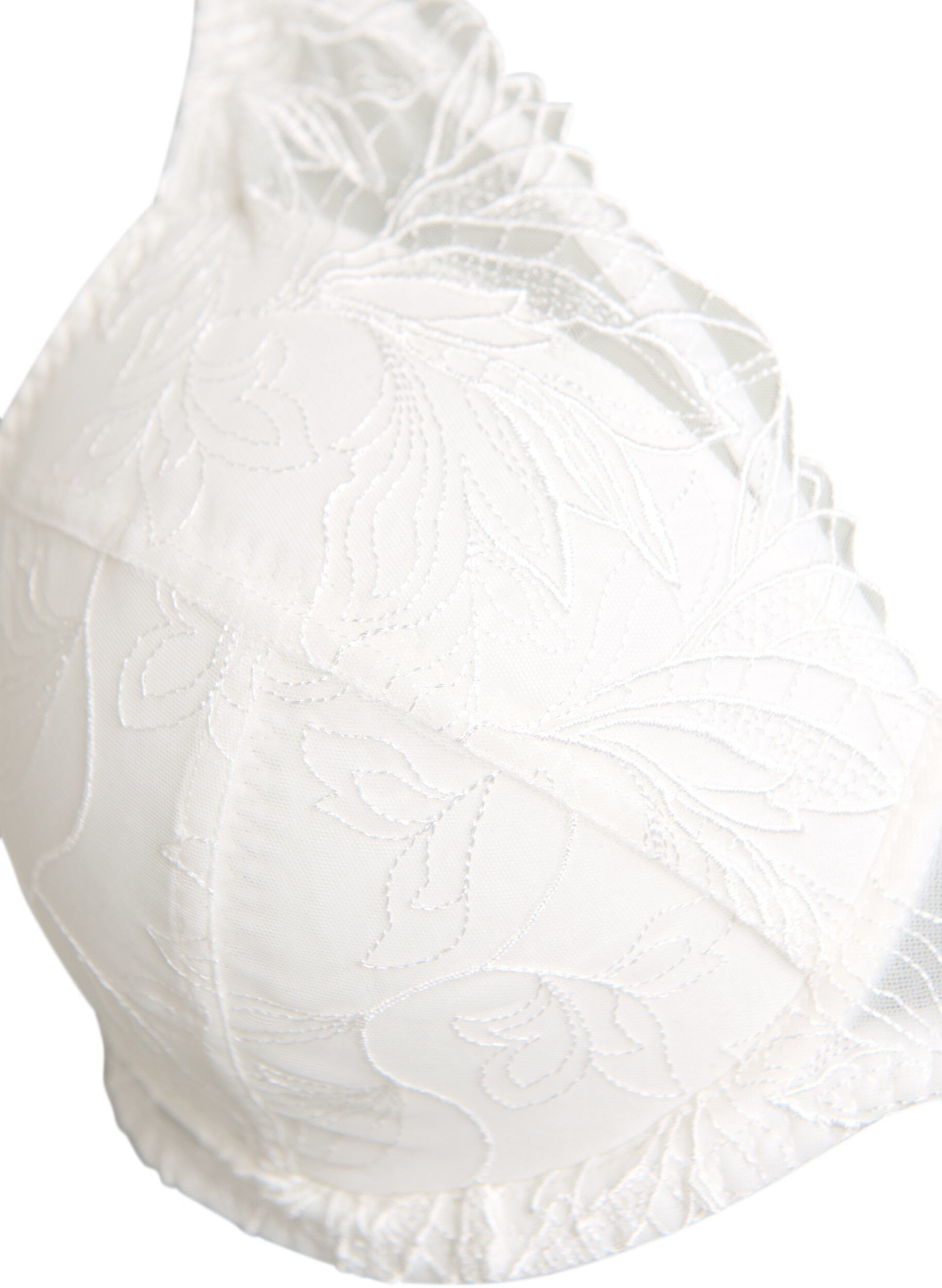 ZizziGewatteerde kanten beha met beugel, Wit, Packshot image number 2