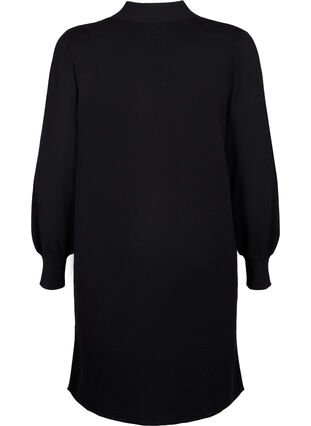 Long cardigan en tricot avec des poches, Black, Packshot image number 1