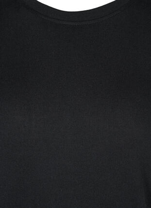 Top met lange mouwen en schouderdetails, Black, Packshot image number 2