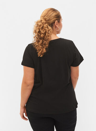Sport-T-shirt met print, Black w. RoseGoldF., Model image number 1
