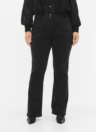 Jeans bootcut Ellen à taille haute, Grey Denim, Model image number 2