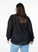 Gestreepte blouse met transparante strepen, Zwart, Model image number 2