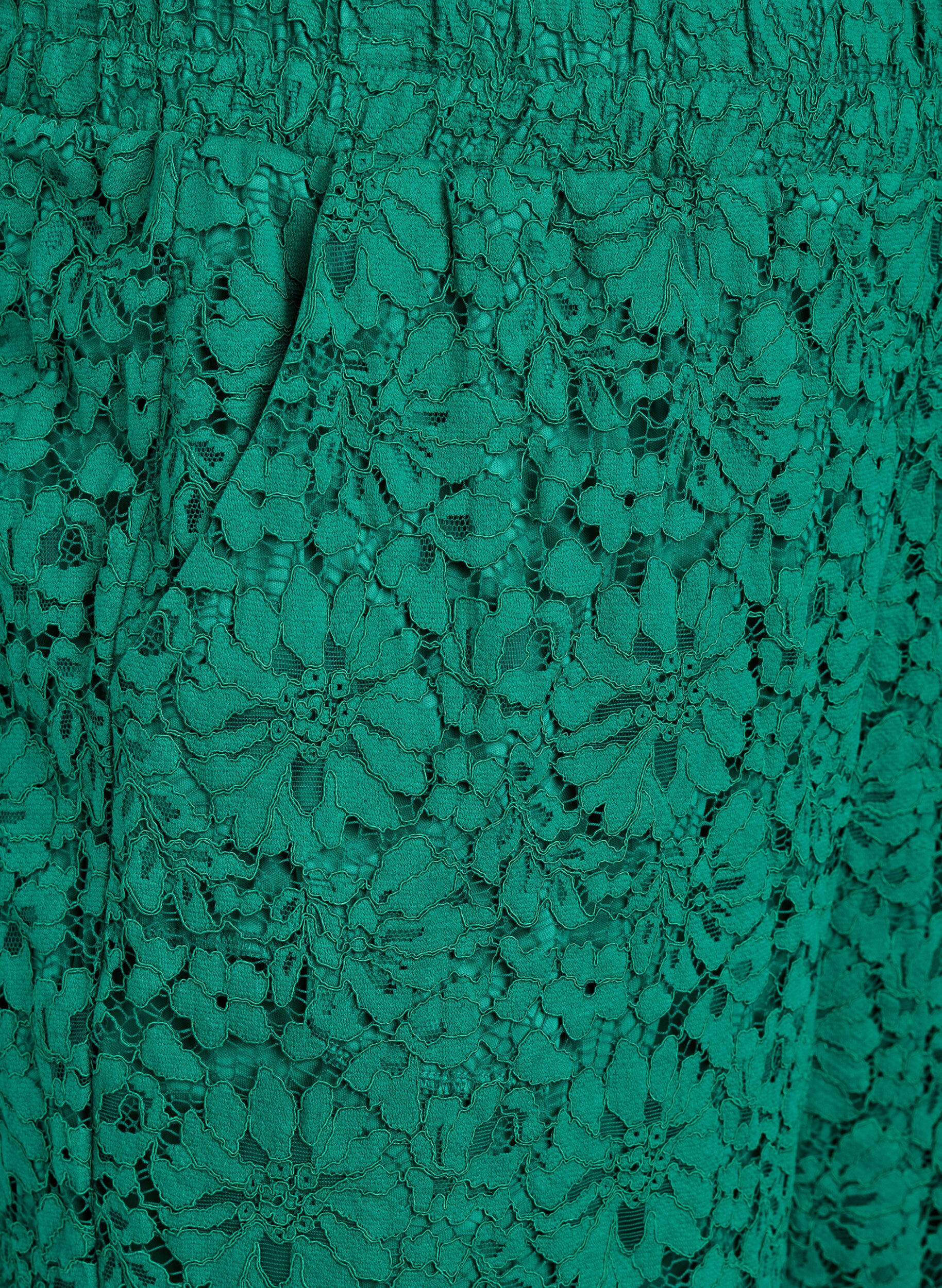 ZizziKanten broek met hoge taille en zakken, Groen, Packshot image number 2