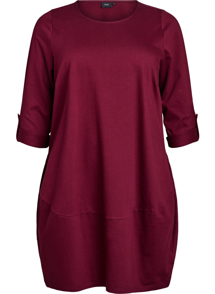 Ballonjurk met zakken, Donker Bordeaux, Packshot image number 0