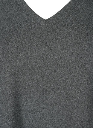 Blouse met lange mouwen, brede manchetten en knopen, Dark Grey Melange, Packshot image number 2
