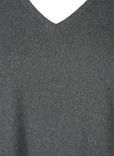 Blouse à manches longues avec large revers et boutons, Dark Grey Melange, Packshot image number 2