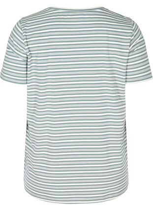 T-shirt rayé en coton, Balsam Green w.Egret, Packshot image number 1