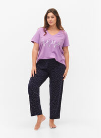 Pantalon de pyjama en coton avec imprimé, Night Sky Dot, Model