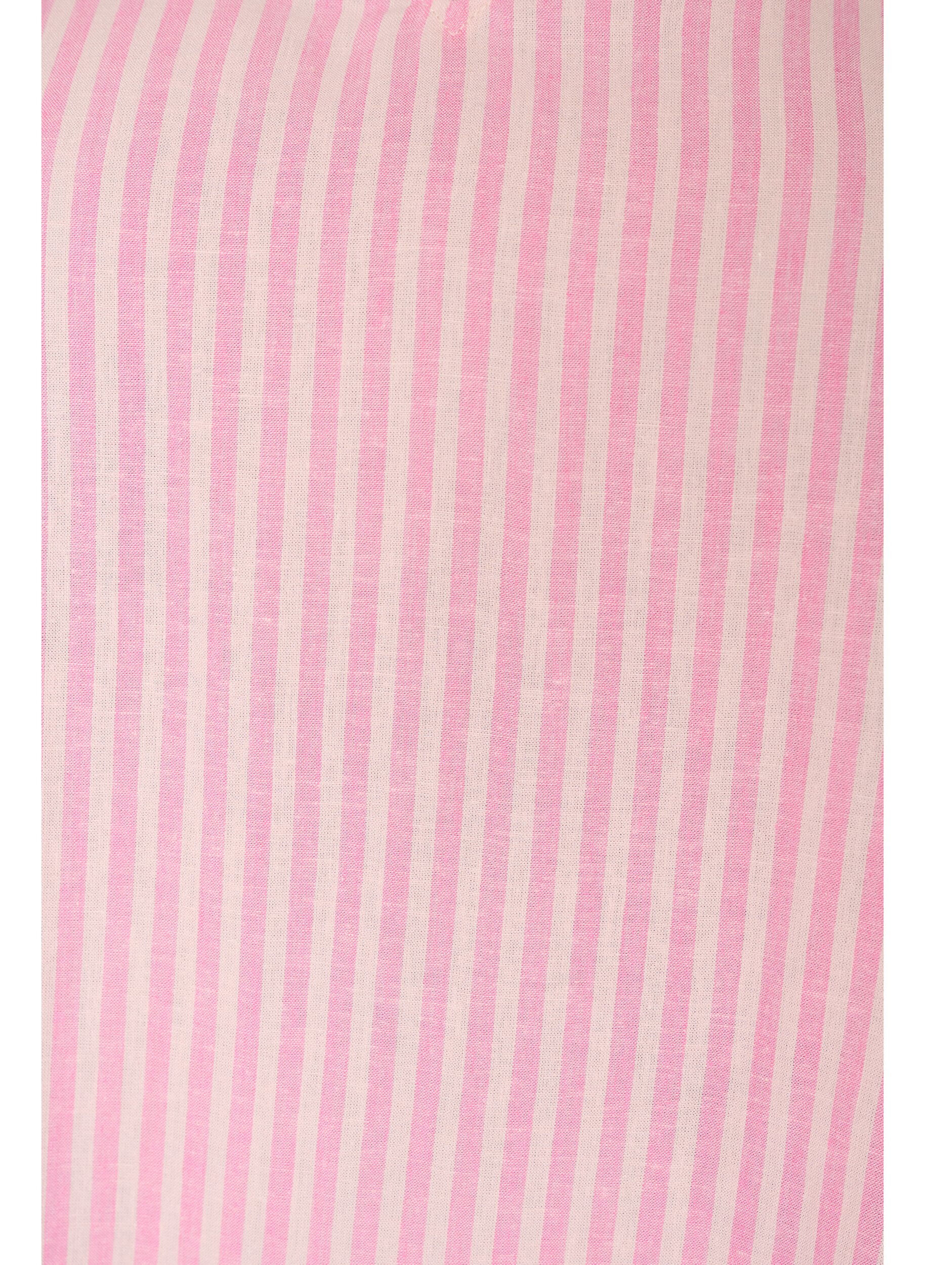 ZizziViscose en linnen blouse met ruches aan de mouwen, Roze, Packshot image number 2