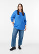 Blouse en maille chin&eacute;e &agrave; col rond, Bleu, Model image number 1