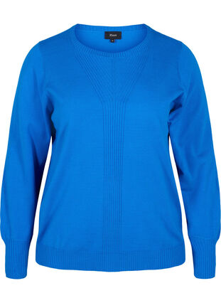 Pull en tricot de couleur unie avec nervures, Skydiver Mel., Packshot image number 0