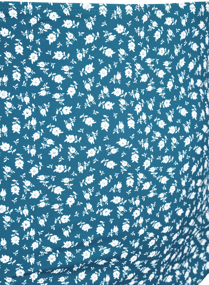 Bas de bikini taille extra haute avec imprimé floral, Bleu pétrole, Packshot image number 2