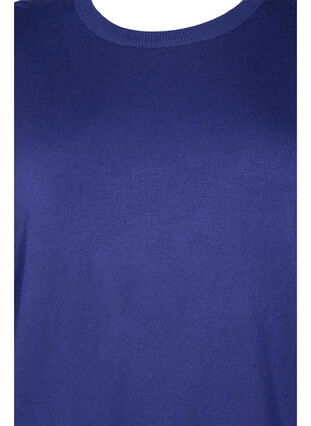 Top en viscose tricoté à manches longues, Deep Cobalt Solid, Packshot image number 2