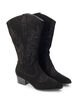 Large – Bottes de cowboy en daim, Black, Packshot image number 1