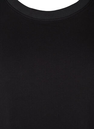 Sweaterjurk met korte mouwen en splitjes, Black, Packshot image number 2