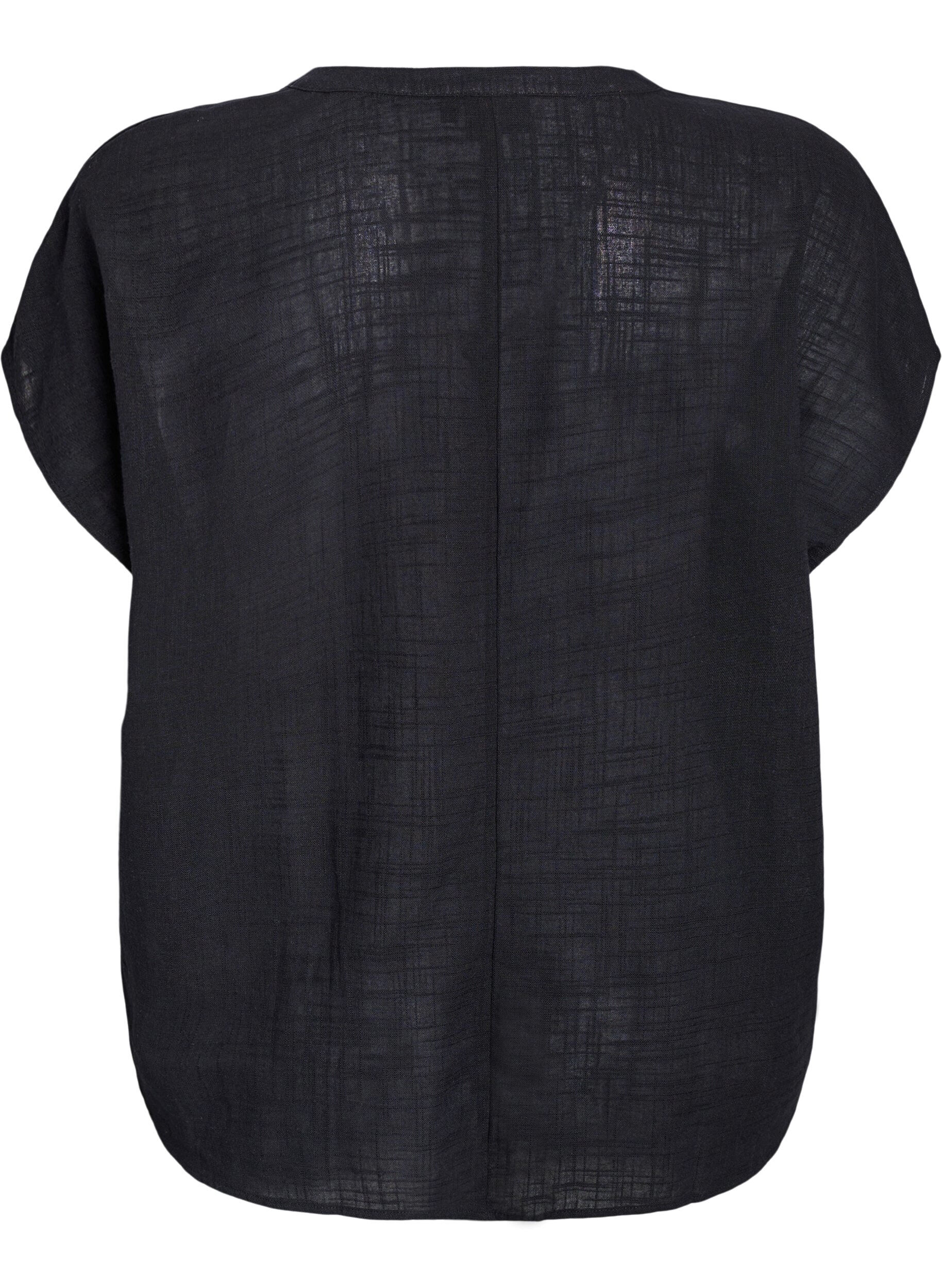 ZizziLosse blouse met kapmouwen, Zwart, Packshot image number 1