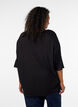 T-shirt ample en jersey de viscose, Noir, Model image number 2