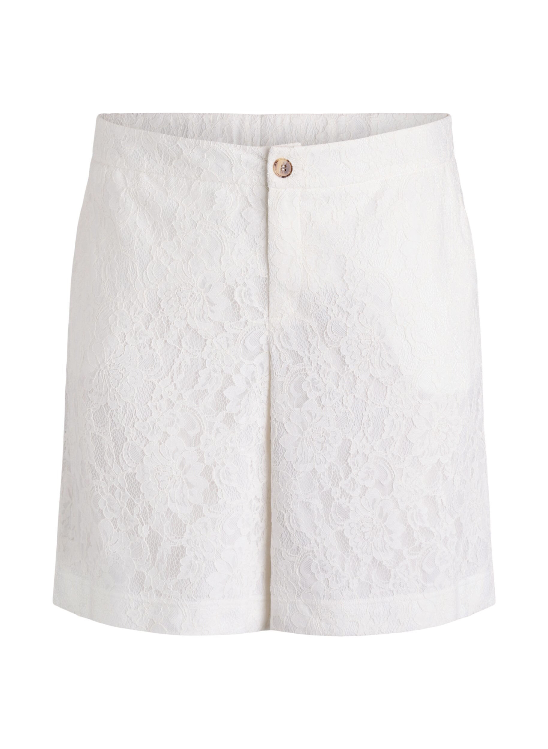 Bermuda shorts van kant met hoge taille