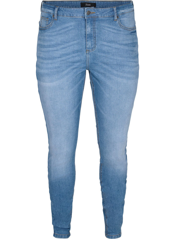 Emily jeans met slanke pasvorm en normale taille, Blue denim, Packshot image number 0