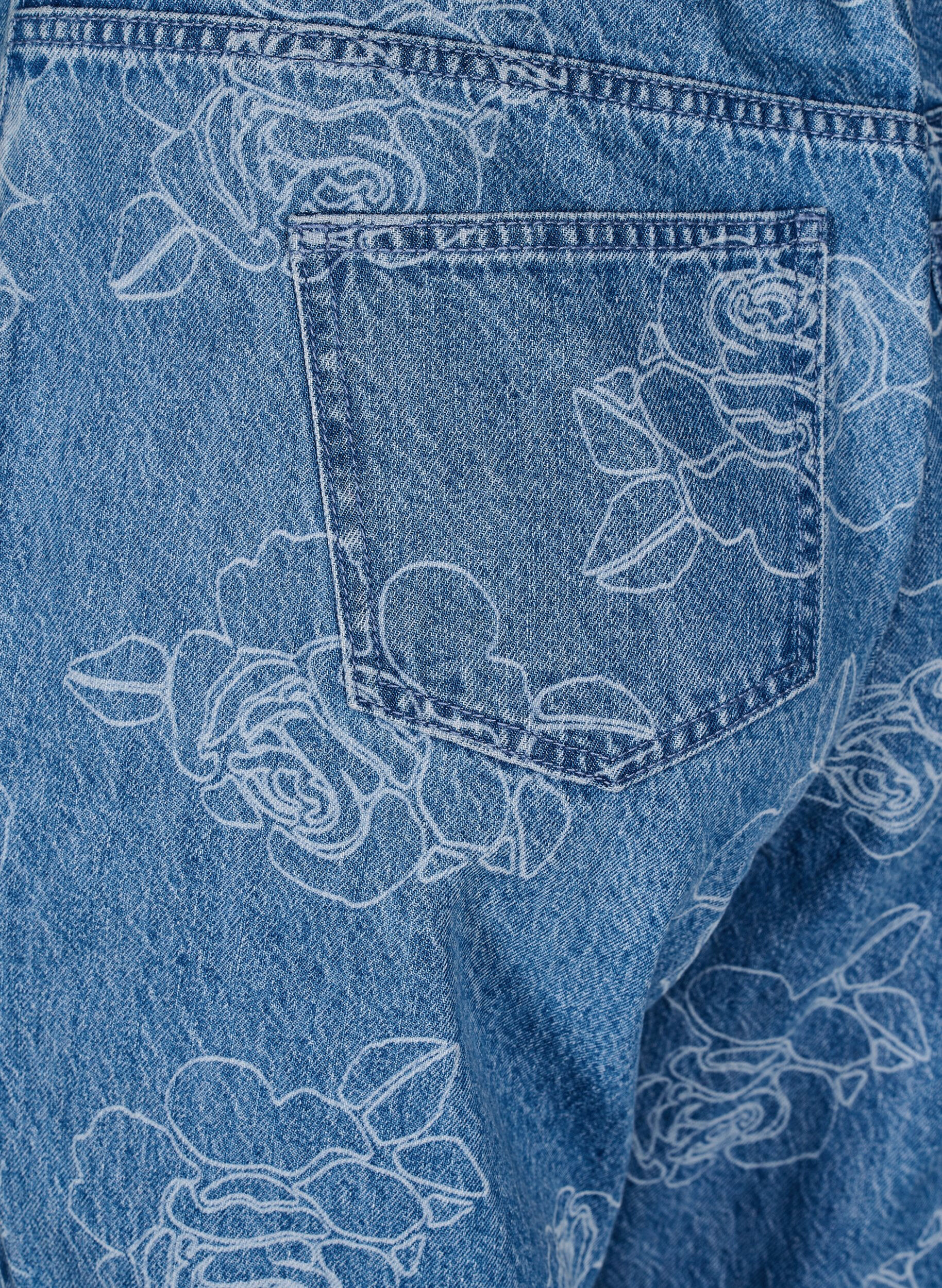 ZizziMille jeans met een bloemenpatroon, Blauw, Packshot image number 3