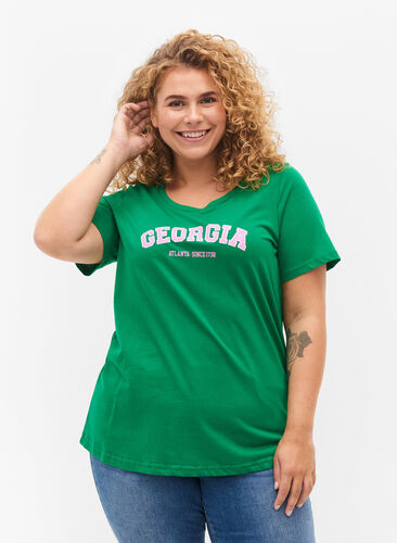 Katoenen t-shirt met print, Jolly Green Georgia, Model image number 0