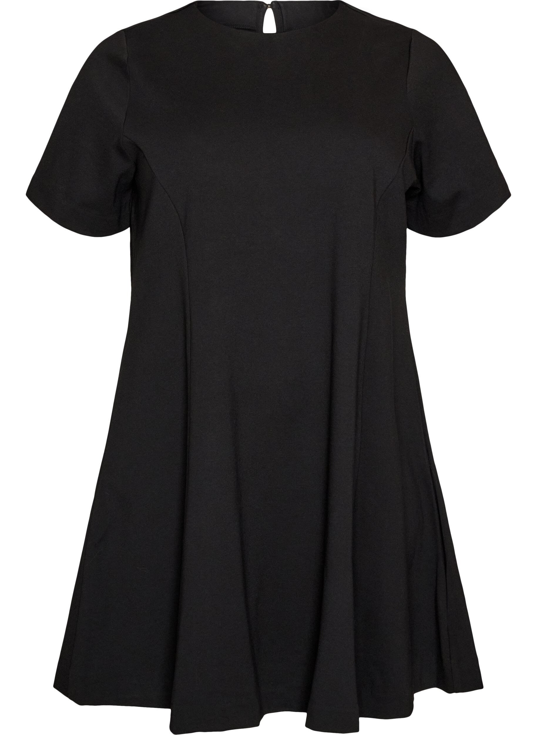 ZizziJersey jurk met korte mouwen en A-lijn., 0199, Packshot image number 0