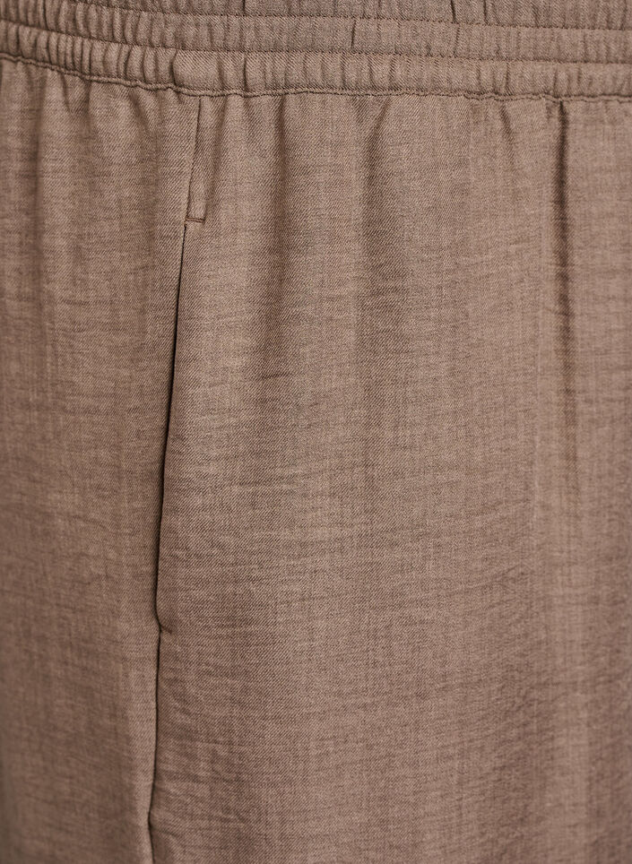 Pantalon ample avec ceinture &eacute;lastique et poches, Marron, Packshot image number 2