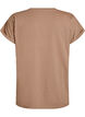 T-shirt met korte mouwen van katoenmix, Bruin, Packshot image number 1
