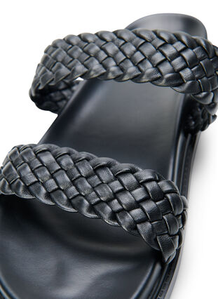 Sandale large en cuir, Black, Packshot image number 2