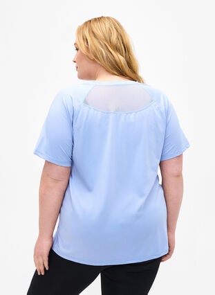 T-shirt d'entraînement avec dos en mailles, Zen Blue, Model image number 1