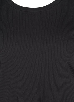 T-shirt à manches courtes en qualité côtelée, Black, Packshot image number 2