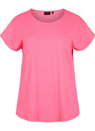 T-shirt fluo en coton, Neon Pink, Packshot image number 0