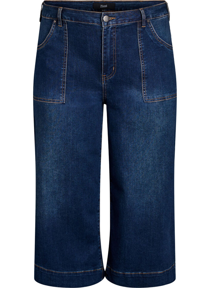 Denim knickers met wide fit benen, Blauw, Packshot image number 0