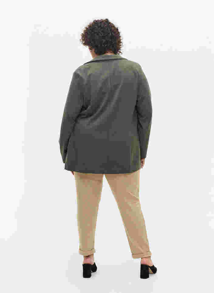 Pantalon chiné avec cordon de serrage et poches, Beige Melange, Model image number 1