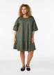 Korte jurk met losse pasvorm en volantzoom, Groen, Model image number 1