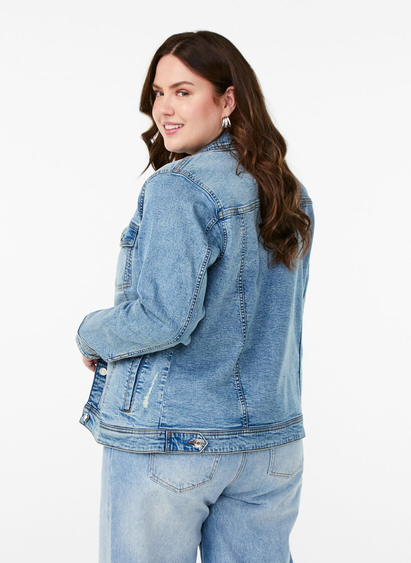Veste en jean avec une coupe classique, Bleu Clair, Model image number 2