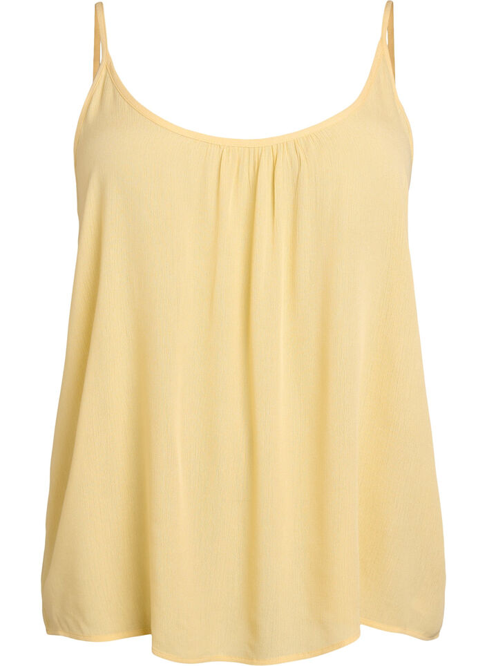 Top &agrave; bretelles en viscose, Jaune clair, Packshot image number 0