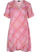 Geruite viscose wikkeljurk, Pink Check, Packshot image number 0