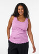 Top met kant, Paars, Model image number 0