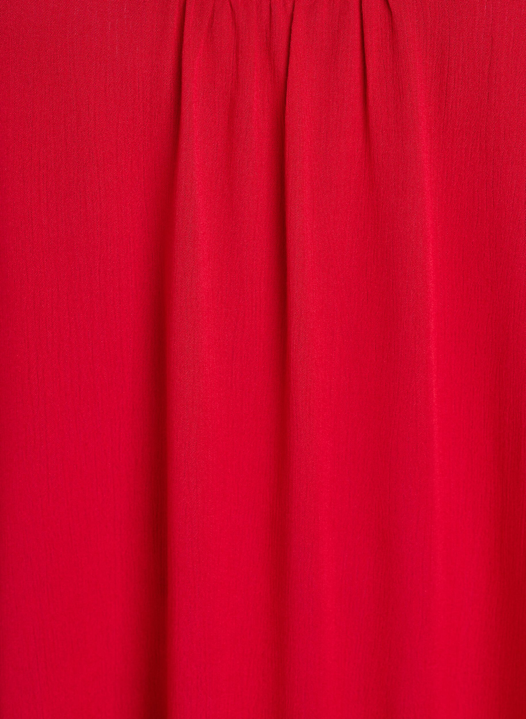 Zizzi Robe en viscose &agrave; n&oelig;uds de couleur unie, Rouge, Packshot image number 2