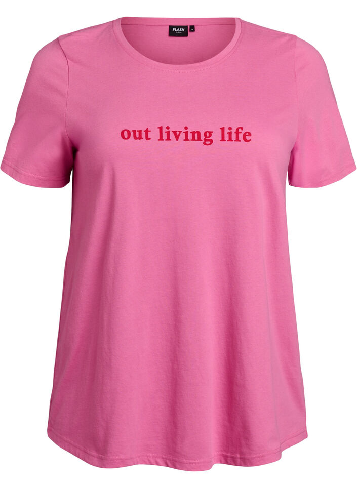 T-shirt imprim&eacute;, Rose, Packshot image number 0