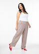 Pantalon ample en lin et viscose, Marron, Model image number 0