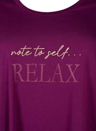 Chemise de nuit à manches courtes en coton biologique , Dark Purple Relax, Packshot image number 2