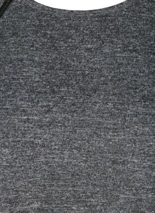 Blouse chinée avec un détail zippé, Dark Grey Melange, Packshot image number 2