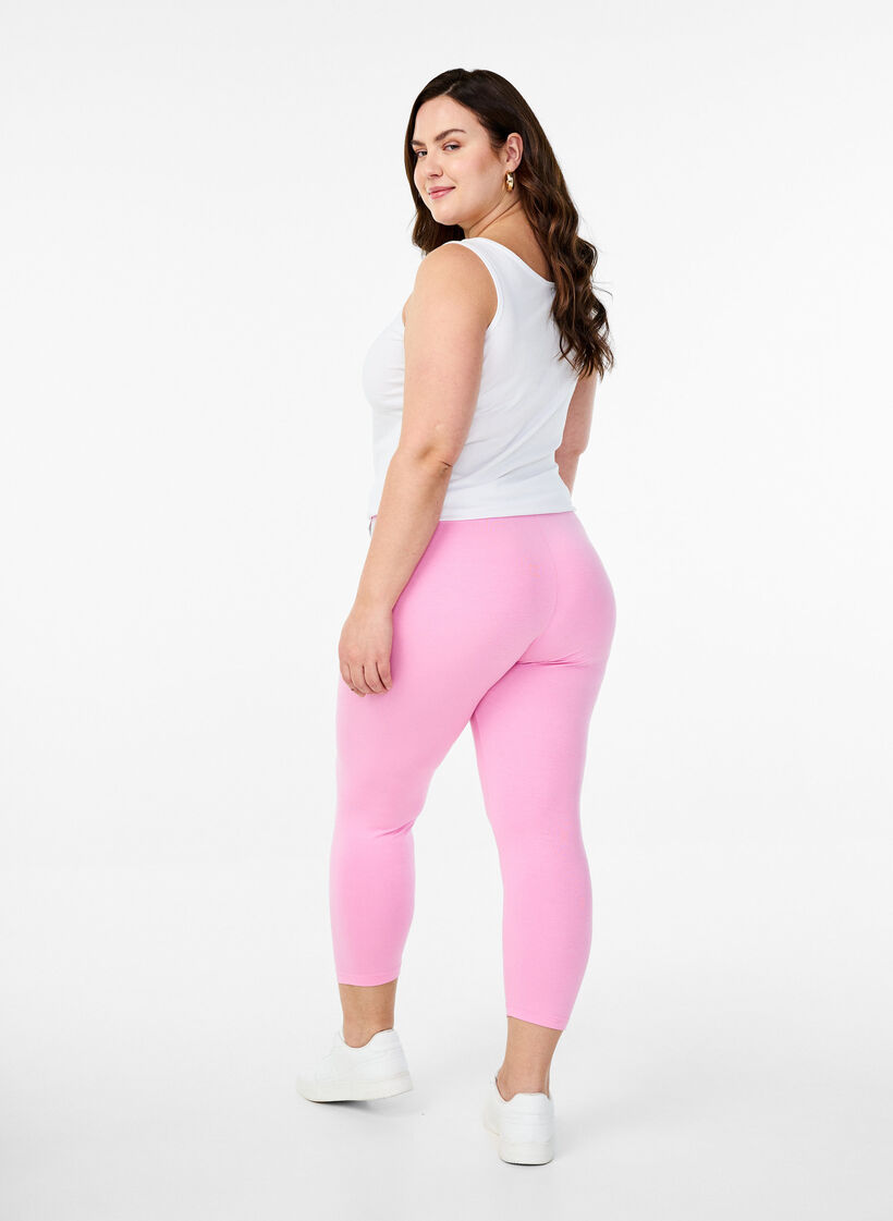 Basic 3/4-legging in viscose, Roze, Model image number 2